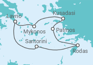 Itinerario del Crucero Icónicas Islas Griegas +  Vuelo + Hotel - Celestyal Cruises