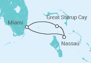 Itinerario del Crucero Bahamas + Vuelo + Hotel - NCL Norwegian Cruise Line