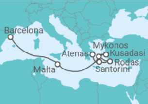 Itinerario del Crucero Atenas + Islas Griegas y Adríatico - Celebrity Cruises