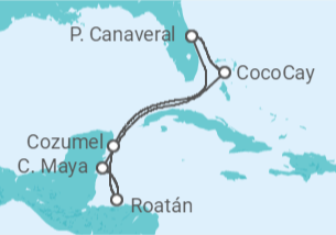 Itinerario del Crucero Orlando y el Caribe Occidental con CocoCay - Royal Caribbean