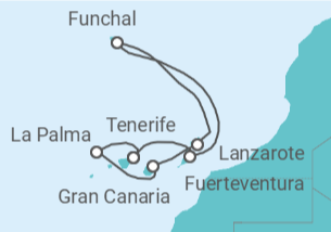 Itinerario del Crucero Islas Canarias + Vuelo + Hotel - MSC Cruceros