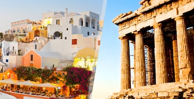 Atenas y Santorini en avión y con coche de alquiler